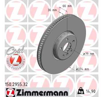 Brzdový kotouč ZIMMERMANN 150.2955.32