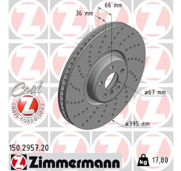 Brzdový kotouč ZIMMERMANN 150.2957.20