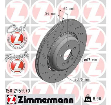Brzdový kotouč ZIMMERMANN 150.2959.70