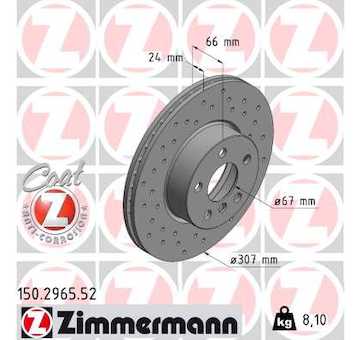 Brzdový kotouč ZIMMERMANN 150.2965.52