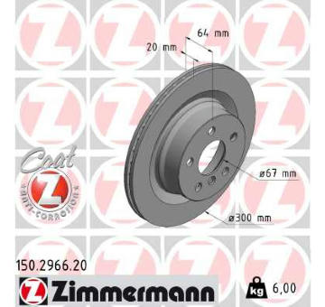 Brzdový kotouč ZIMMERMANN 150.2966.20