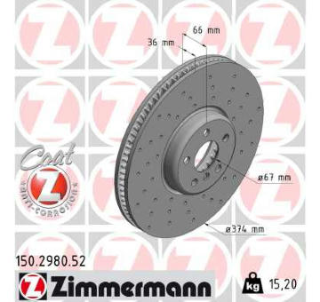 Brzdový kotouč ZIMMERMANN 150.2980.52