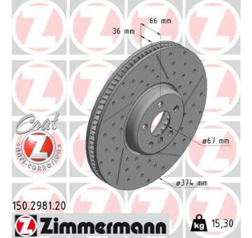 Brzdový kotouč ZIMMERMANN 150.2981.20