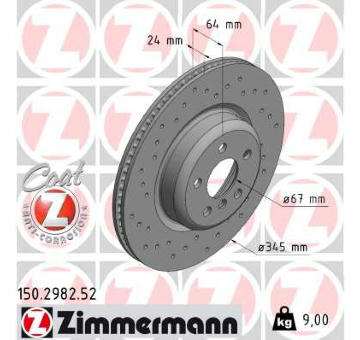 Brzdový kotúč ZIMMERMANN 150.2982.52