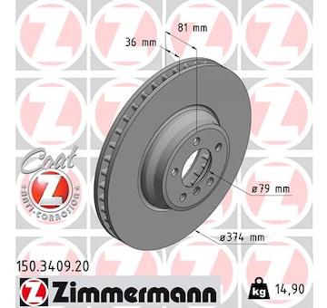 Brzdový kotouč ZIMMERMANN 150.3409.20