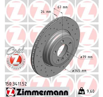 Brzdový kotouč ZIMMERMANN 150.3411.52