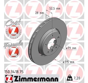 Brzdový kotouč ZIMMERMANN 150.3418.75