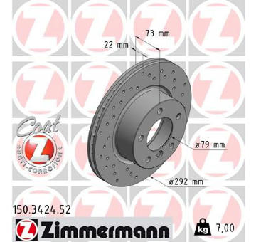 Brzdový kotouč ZIMMERMANN 150.3424.52