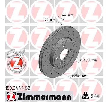 Brzdový kotouč ZIMMERMANN 150.3444.52