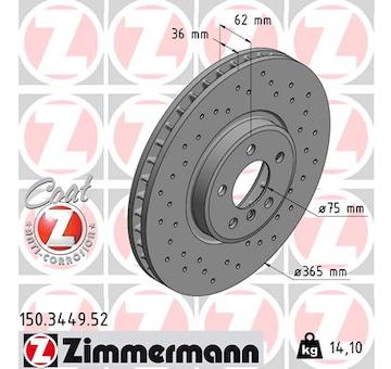 Brzdový kotouč ZIMMERMANN 150.3449.52