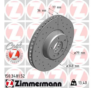 Brzdový kotouč ZIMMERMANN 150.3481.52