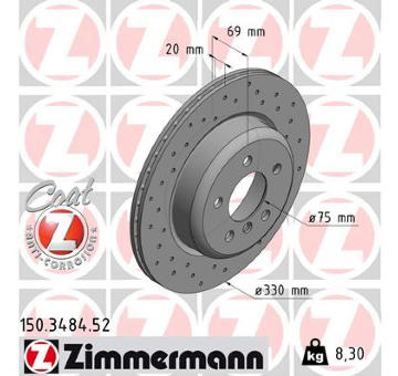 Brzdový kotouč ZIMMERMANN 150.3484.52