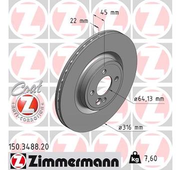 Brzdový kotouč ZIMMERMANN 150.3488.20