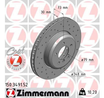 Brzdový kotouč ZIMMERMANN 150.3491.52