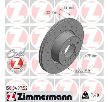 Brzdový kotouč ZIMMERMANN 150.3497.52