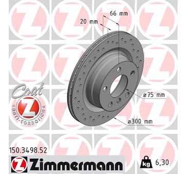 Brzdový kotouč ZIMMERMANN 150.3498.52