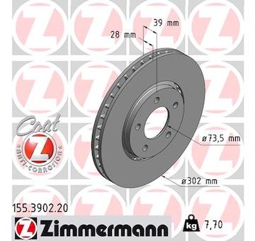 Brzdový kotouč ZIMMERMANN 155.3902.20