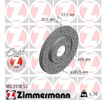 Brzdový kotouč ZIMMERMANN 180.2018.52