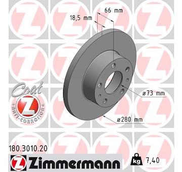 Brzdový kotouč ZIMMERMANN 180.3010.20