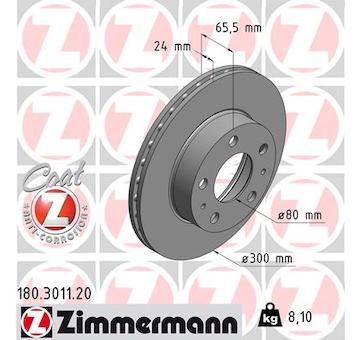 Brzdový kotouč ZIMMERMANN 180.3011.20