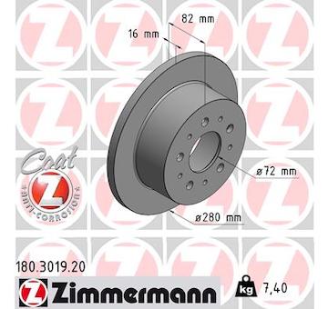 Brzdový kotouč ZIMMERMANN 180.3019.20