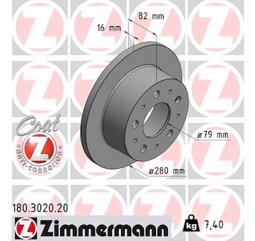 Brzdový kotouč ZIMMERMANN 180.3020.20