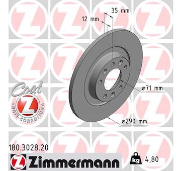 Brzdový kotouč ZIMMERMANN 180.3028.20