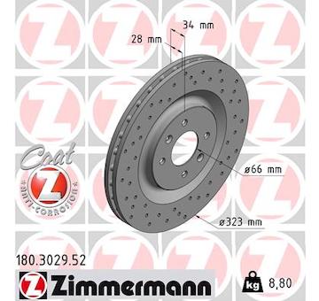 Brzdový kotouč ZIMMERMANN 180.3029.52