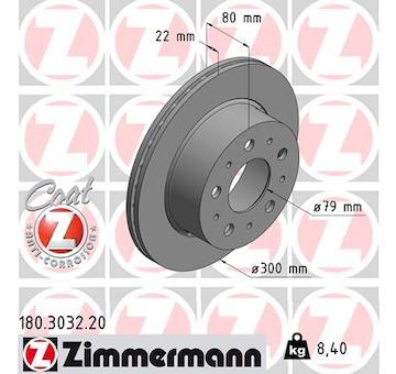 Brzdový kotouč ZIMMERMANN 180.3032.20