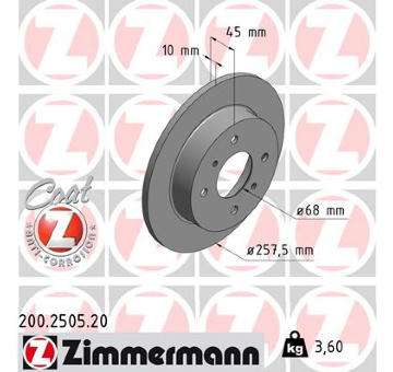 Brzdový kotouč ZIMMERMANN 200.2505.20