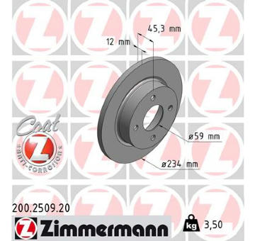 Brzdový kotouč ZIMMERMANN 200.2509.20