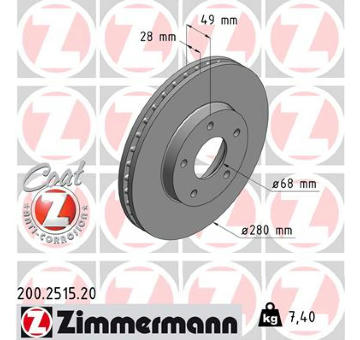 Brzdový kotouč ZIMMERMANN 200.2515.20