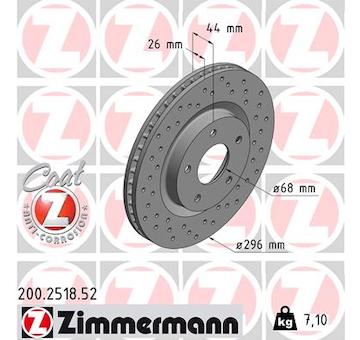 Brzdový kotouč ZIMMERMANN 200.2518.52