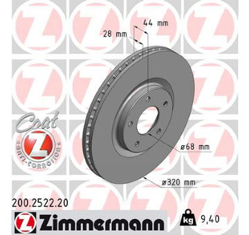 Brzdový kotouč ZIMMERMANN 200.2522.20