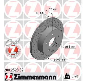 Brzdový kotouč ZIMMERMANN 200.2523.52