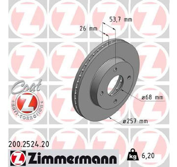 Brzdový kotouč ZIMMERMANN 200.2524.20