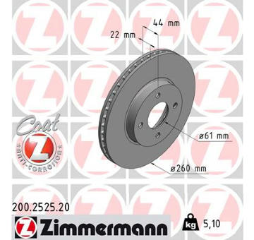 Brzdový kotouč ZIMMERMANN 200.2525.20