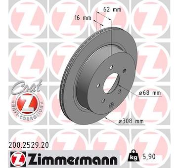 Brzdový kotúč ZIMMERMANN 200.2529.20