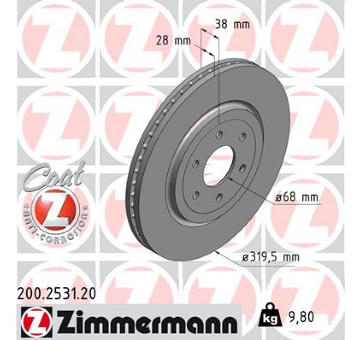 Brzdový kotouč ZIMMERMANN 200.2531.20