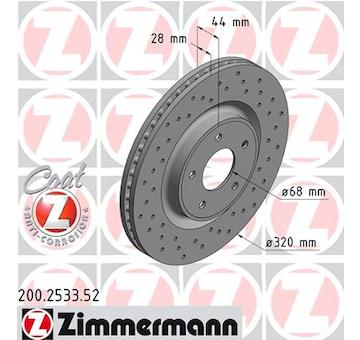 Brzdový kotouč ZIMMERMANN 200.2533.52