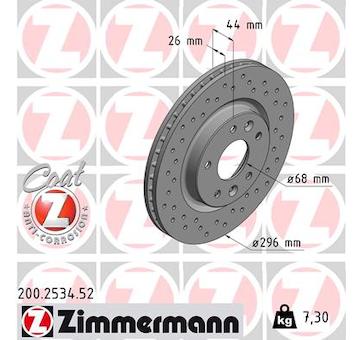 Brzdový kotouč ZIMMERMANN 200.2534.52