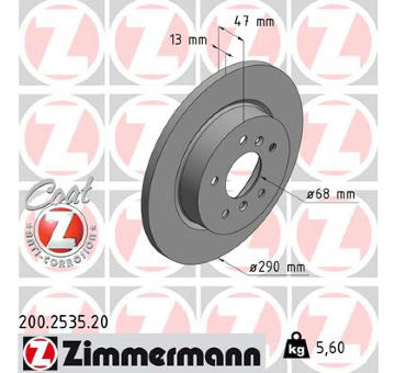 Brzdový kotouč ZIMMERMANN 200.2535.20