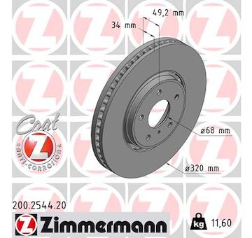 Brzdový kotouč ZIMMERMANN 200.2544.20