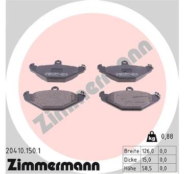 Sada brzdových destiček, kotoučová brzda ZIMMERMANN 20410.150.1