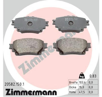 Sada brzdových destiček, kotoučová brzda ZIMMERMANN 20582.150.1