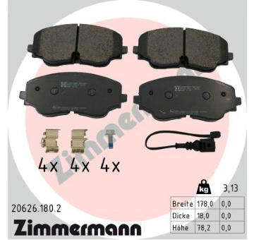 Sada brzdových destiček, kotoučová brzda ZIMMERMANN 20626.180.2