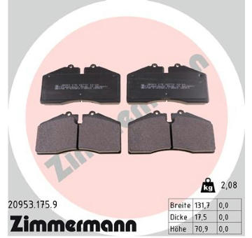 Sada brzdových platničiek kotúčovej brzdy ZIMMERMANN 20953.175.9