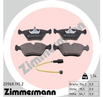 Sada brzdových destiček, kotoučová brzda ZIMMERMANN 20968.195.2