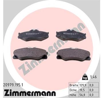 Sada brzdových destiček, kotoučová brzda ZIMMERMANN 20979.195.1