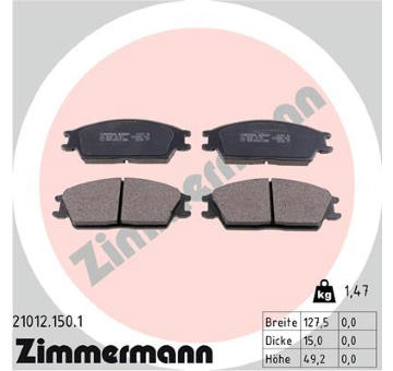 Sada brzdových destiček, kotoučová brzda ZIMMERMANN 21012.150.1